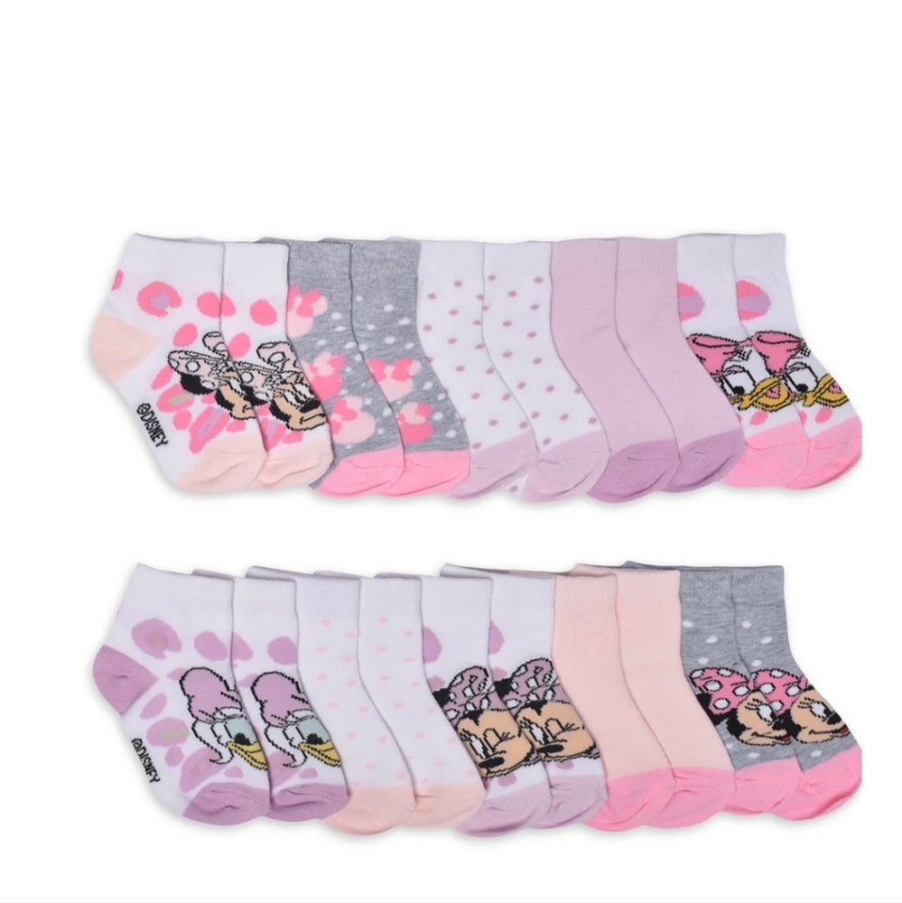 10 Pairs Of Disney Ankle Socks 2T-3T New
